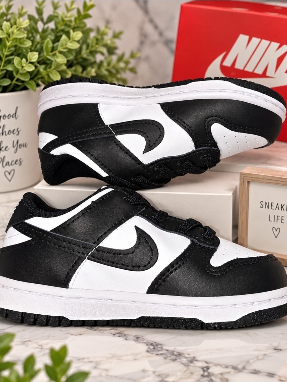 Nike Dunk Low Kids Black and White Low Top Sneakers